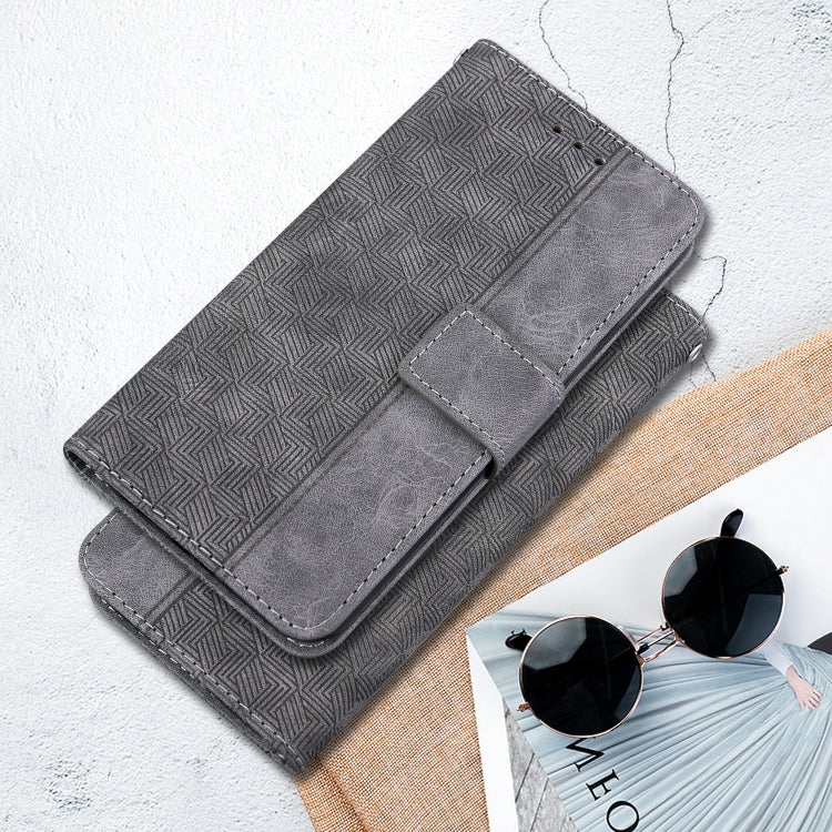 For Xiaomi Redmi K70E / Poco X6 Pro Geometric Embossed Leather Phone Case(Grey) - Xiaomi Cases by buy2fix | Online Shopping UK | buy2fix