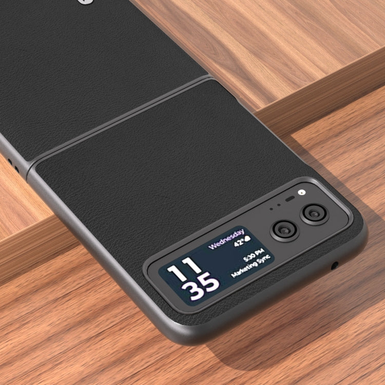 For Motorola Razr 40 ABEEL Haze Texture PU Phone Case(Black) by buy2fix