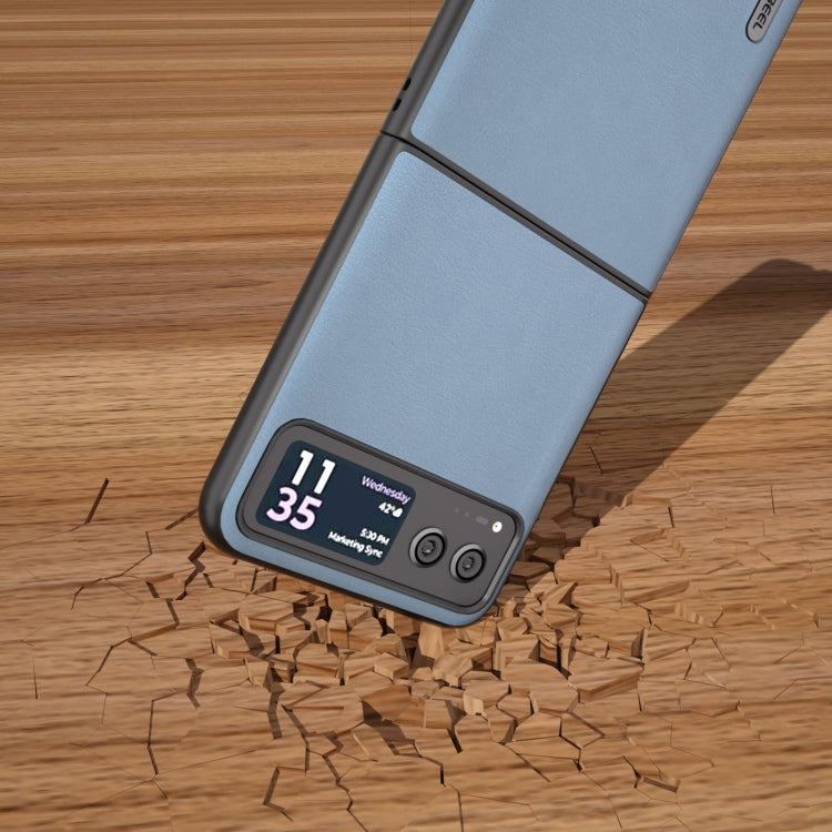 For Motorola Razr 40 ABEEL Haze Texture PU Phone Case(Twilight Blue) by buy2fix