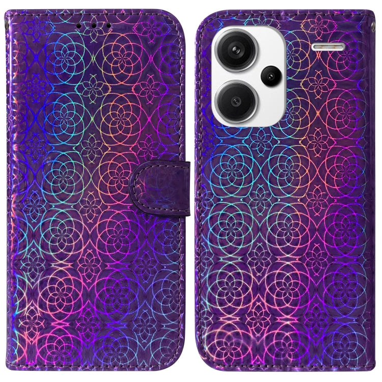 For Xiaomi Redmi Note 13 Pro+ 5G Colorful Magnetic Buckle Leather Phone Case(Purple) - Xiaomi Cases by buy2fix | Online Shopping UK | buy2fix
