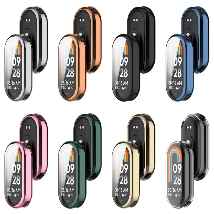 For Xiaomi Mi Band 8 / 9 Ceramic / 10 Ceramic Full Coverage TPU Electroplating Watch Protective Cover(Transparent) by buy2fix
