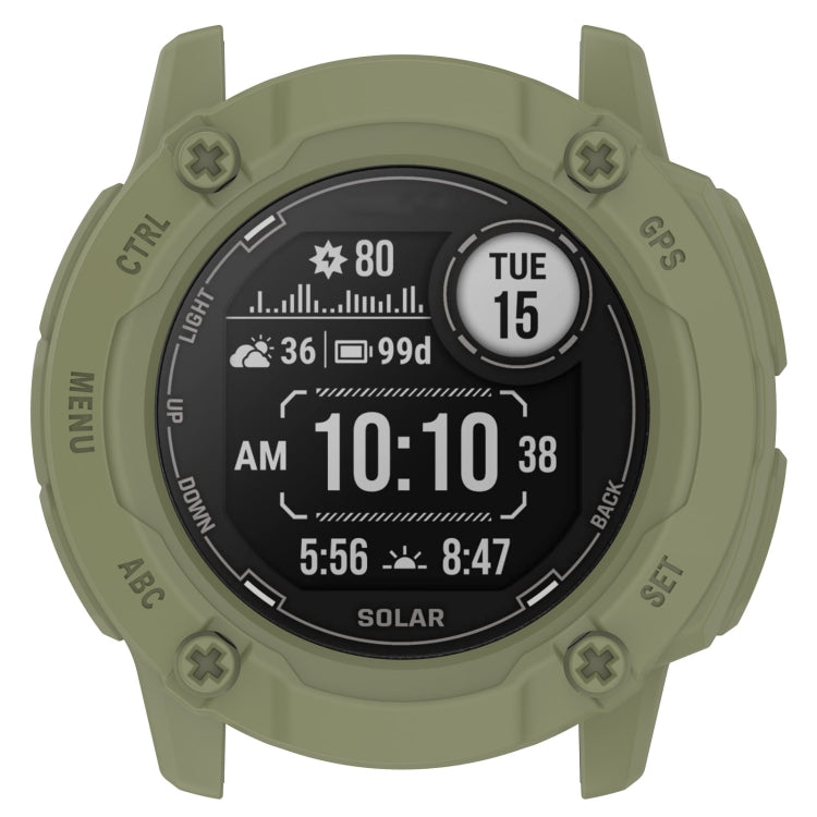 For Garmin Instinct 2X Armor Hollow Watch Protective Case(Green) - Watch Cases by buy2fix | Online Shopping UK | buy2fix
