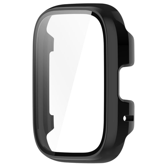 For Redmi Watch 3 Lite PC + Tempered Film Integrated Watch Protective Case(Black) by buy2fix