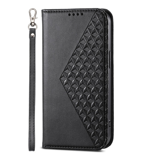 For Xiaomi Redmi Note 13 Pro 5G Cubic Grid Calf Texture Magnetic Leather Phone Case(Black) by buy2fix