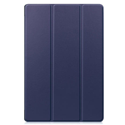 For Samsung Galaxy Tab S9 FE+ / S10+ Custer Pure Color 3-Fold Holder Smart Leather Tablet Case(Dark Blue) by buy2fix