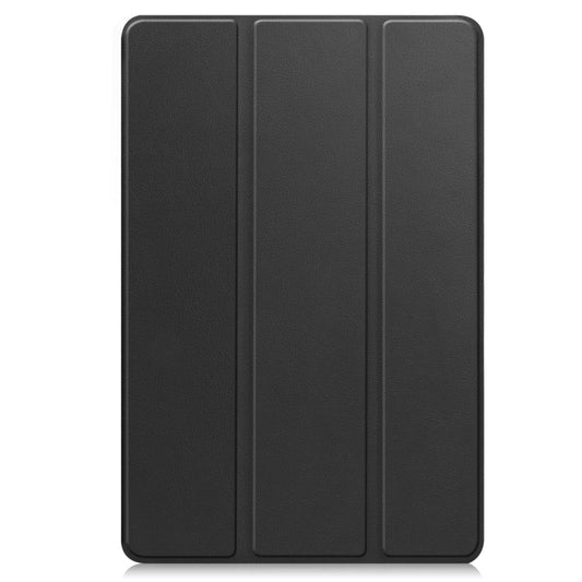 For Google Pixel Tablet Custer Pure Color 3-Fold Holder Smart Leather Tablet Case(Black) by buy2fix