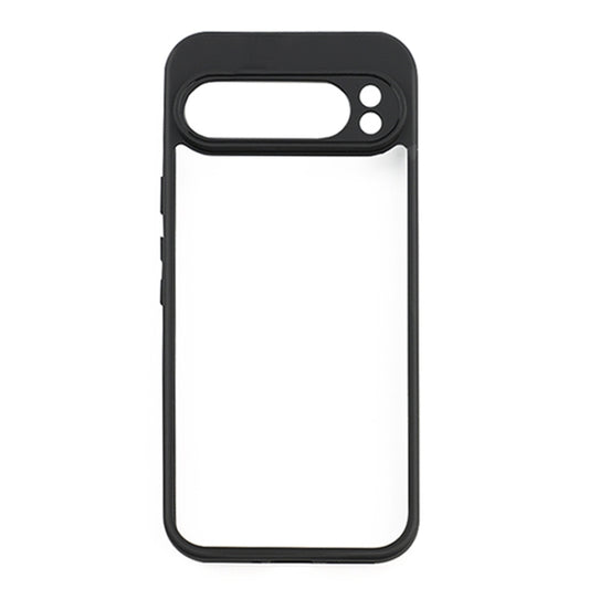 For Google Pixel 9 Frosted TPU + Transparent PC Phone Case(Black) by buy2fix