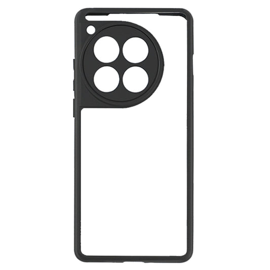 For OnePlus 12 Frosted TPU + Transparent PC Phone Case(Black) by buy2fix