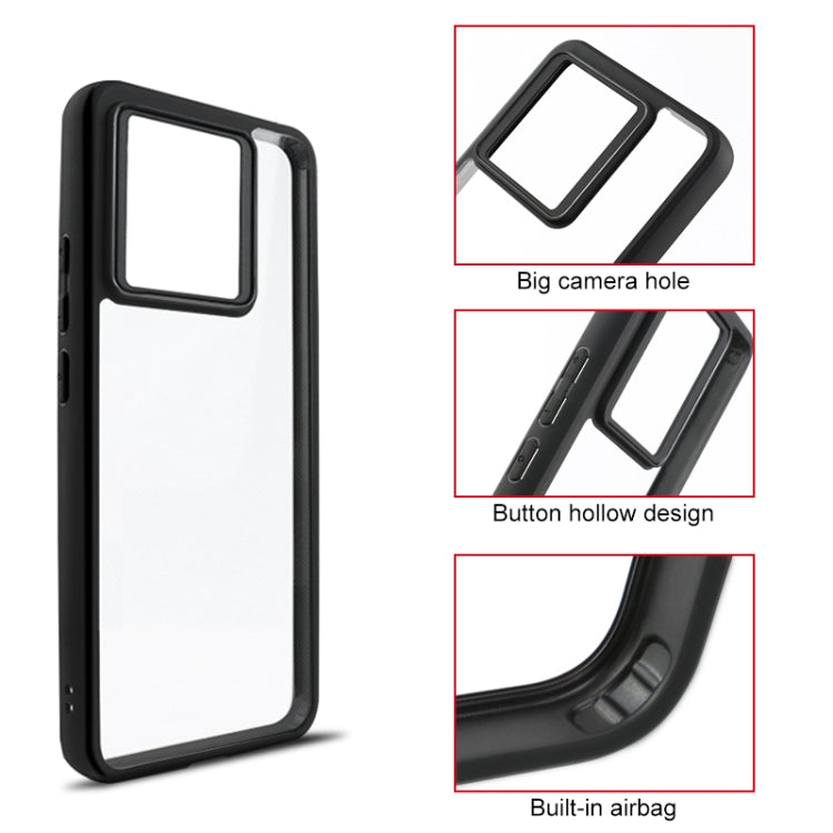 For Xiaomi Redmi K70 / K70S Frosted TPU + Transparent PC Phone Case(Black) - Xiaomi Cases by buy2fix | Online Shopping UK | buy2fix
