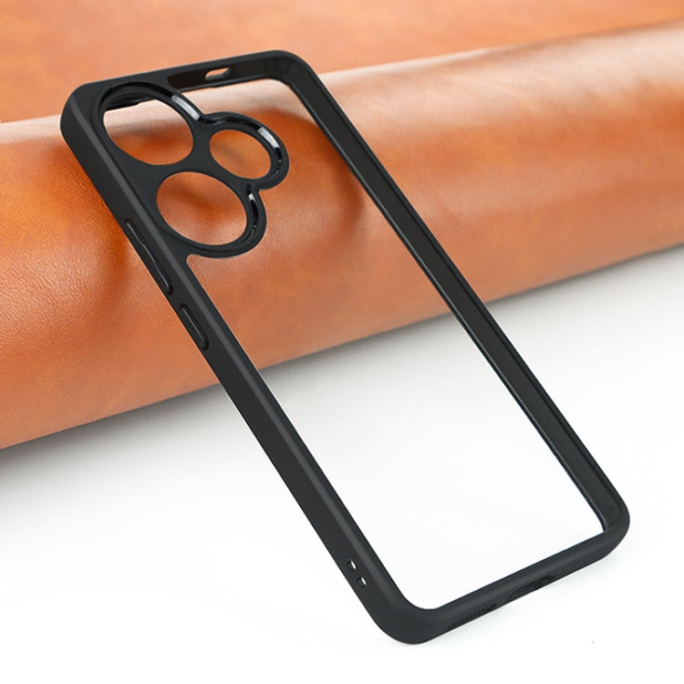 For Xiaomi Redmi Turbo 3 Frosted TPU + Transparent PC Phone Case(Black) by buy2fix