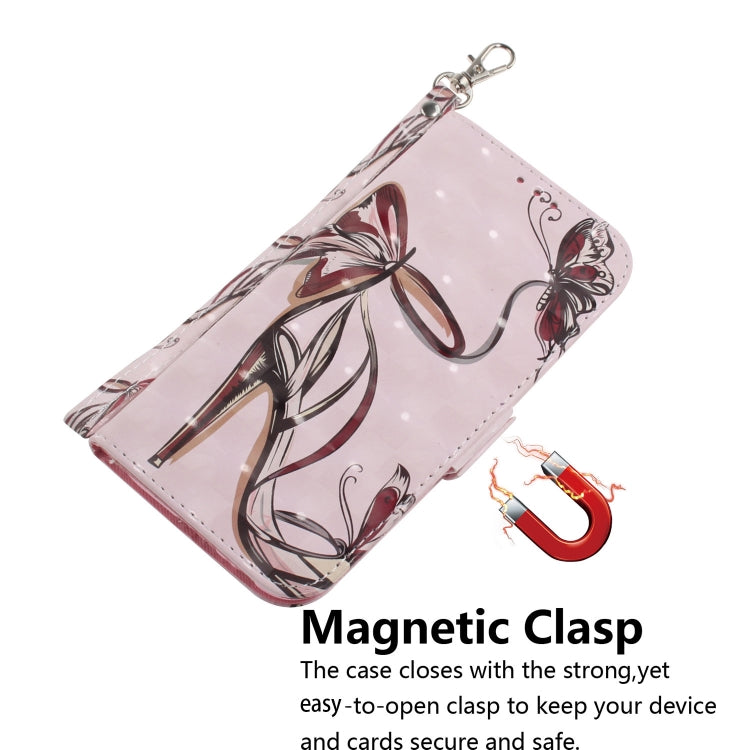 For Xiaomi Redmi K70E / Poco X6 Pro 3D Colored Horizontal Flip Leather Phone Case(Butterfly High-heeled) - Xiaomi Cases by buy2fix | Online Shopping UK | buy2fix