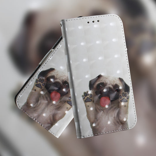 For Motorola Moto G Play 4G 2024 3D Colored Flip Leather Phone Case(Pug) by buy2fix