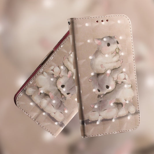 For Motorola Moto G Play 4G 2024 3D Colored Flip Leather Phone Case(Squirrels) by buy2fix