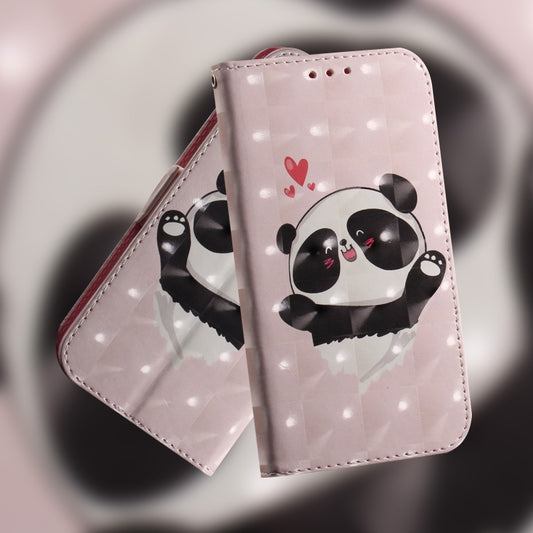 For Motorola Moto G Play 4G 2024 3D Colored Flip Leather Phone Case(Heart Panda) by buy2fix