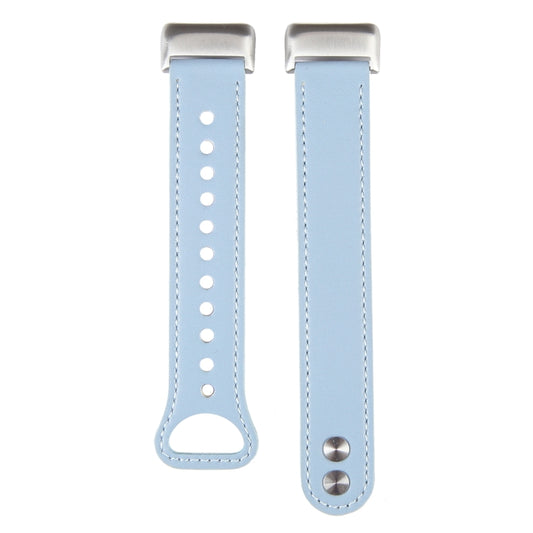 For Fitbit Charge 5 PU Leather Replacement Watch Band(Blue) by buy2fix