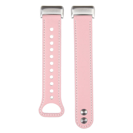 For Fitbit Charge 5 PU Leather Replacement Watch Band(Pink) by buy2fix