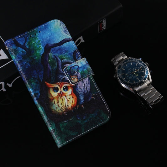 For iPhone 16 Pro Coloured Drawing Flip Leather Phone Case(Oil Painting Owl) by buy2fix
