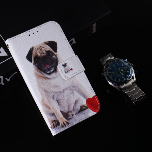 For iPhone 16 Plus Coloured Drawing Flip Leather Phone Case(Pug) by buy2fix