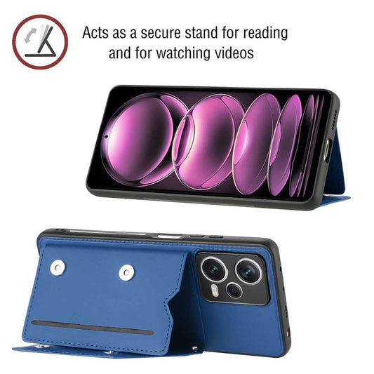 For Xiaomi Redmi Note 12 / Poco X5 5G Skin Feel PU + TPU + PC Card Slots Phone Case(Royal Blue) by buy2fix