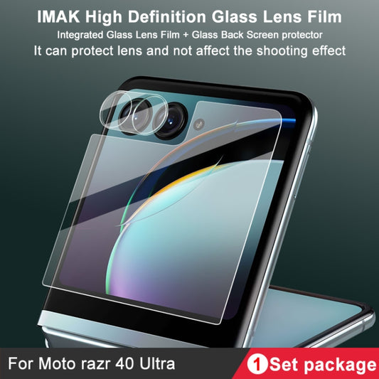 For Motorola Moto Razr 40 Ultra 1 Sets imak Integrated Lens Film + Glass Rear Screen Sticker by imak