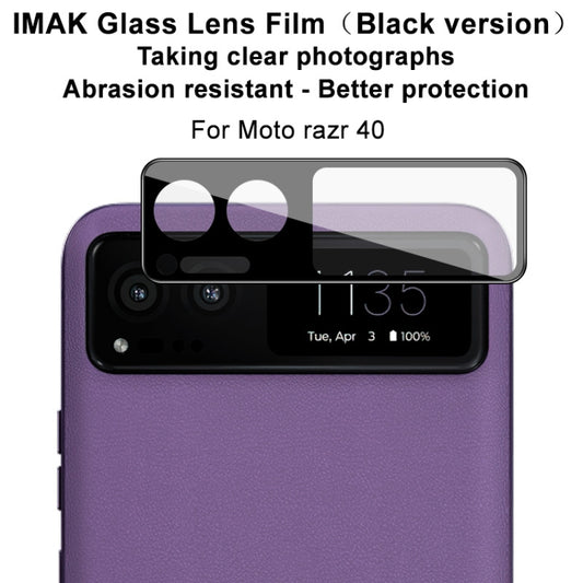 For Motorola Moto Razr 40 IMAK Rear Camera Lens Glass Film Black Version by imak