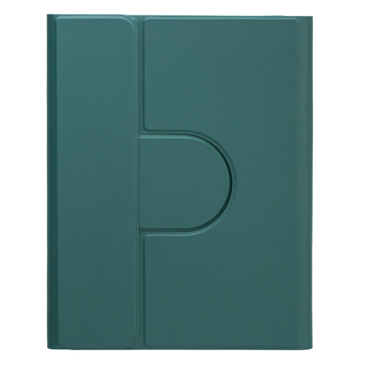 For iPad 10th Gen 10.9 2022 Square Button 360 Degree Rotatable Bluetooth Keyboard Leather Case(Dark Green) by buy2fix