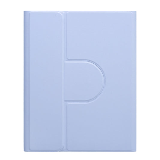 For iPad 10.2 2021 / Air 2019 Three-color Backlight White 360 Degree Rotatable Bluetooth Keyboard Leather Case(Light Purple) by buy2fix