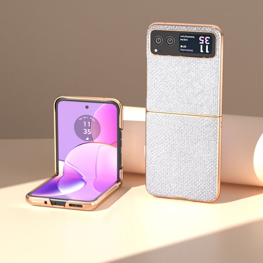 For Motorola Razr 40 Nano Plating Diamond Texture Phone Case(Silver) by buy2fix