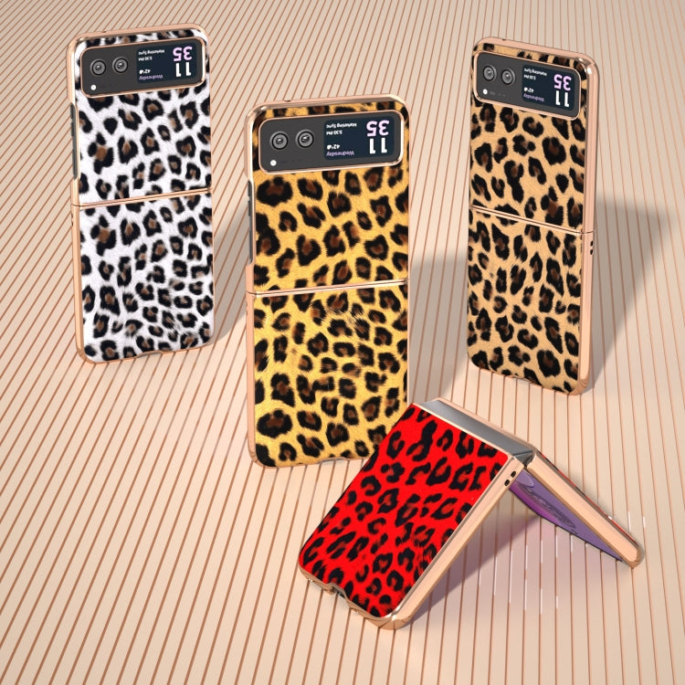 For Motorola Razr 40 Nano Plating Leopard Print Phone Case(Red) by buy2fix