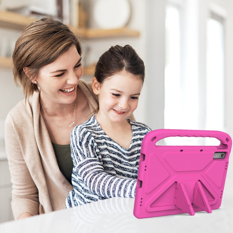 For Lenovo Pad Pro 2021 TB-J716F Handle Portable EVA Shockproof Tablet Case(Rose Red) by buy2fix