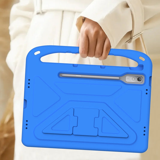 For Lenovo Tab P12 12.7 Handle Portable EVA Shockproof Tablet Case(Blue) by buy2fix