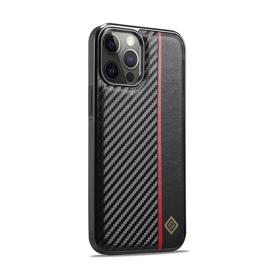 For iPhone 12 Pro LC.IMEEKE 3 in 1 Carbon Fiber Texture Shockproof Phone Case(Black) - iPhone 12 / 12 Pro Cases by LC.IMEEKE | Online Shopping UK | buy2fix