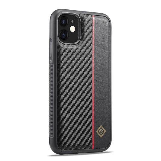 For iPhone 12 LC.IMEEKE 3 in 1 Carbon Fiber Texture Shockproof Phone Case(Black) - iPhone 12 / 12 Pro Cases by LC.IMEEKE | Online Shopping UK | buy2fix