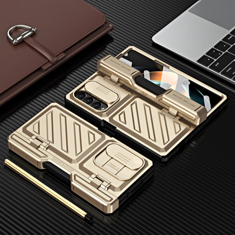 For Samsung Galaxy Z Fold4 TPU + PC Integrated All-inclusive Shockproof Phone Case with Pen(Gold) - Galaxy Z Fold4 5G Cases by buy2fix | Online Shopping UK | buy2fix