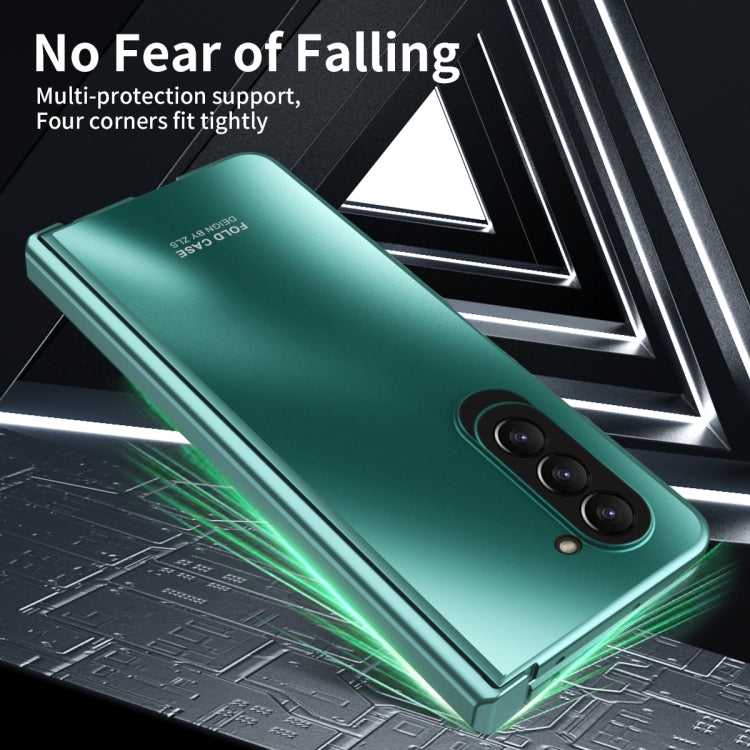 For Samsung Galaxy Z Fold5 Integrated Electroplating Folding All-inclusive Phone Case(Green) - Galaxy Z Fold5 Cases by buy2fix | Online Shopping UK | buy2fix