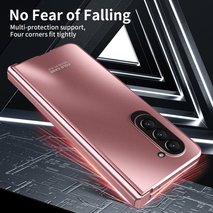 For Samsung Galaxy Z Fold5 Integrated Electroplating Folding All-inclusive Phone Case(Rose Gold) - Galaxy Z Fold5 Cases by buy2fix | Online Shopping UK | buy2fix