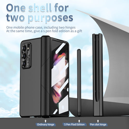 For Samsung Galaxy Z Fold5 Electroplating Hinged Folding Phone Case with S Pen Fold Edtion(Black) - Galaxy Z Fold5 Cases by buy2fix | Online Shopping UK | buy2fix