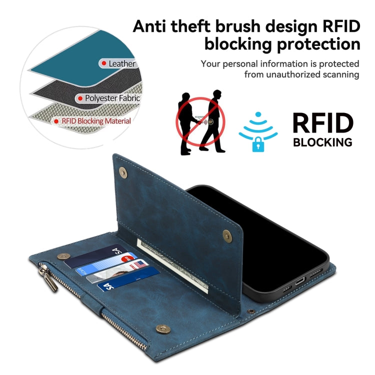 For iPhone 15 Plus ESEBLE Retro Frosted RFID Flip Leather Phone Case(Dark Green) - iPhone 15 Plus Cases by ESEBLE | Online Shopping UK | buy2fix