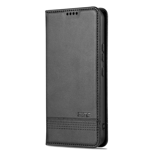 For Samsung Galaxy S23 FE 5G AZNS Magnetic Calf Texture Flip Leather Phone Case(Black) by AZNS