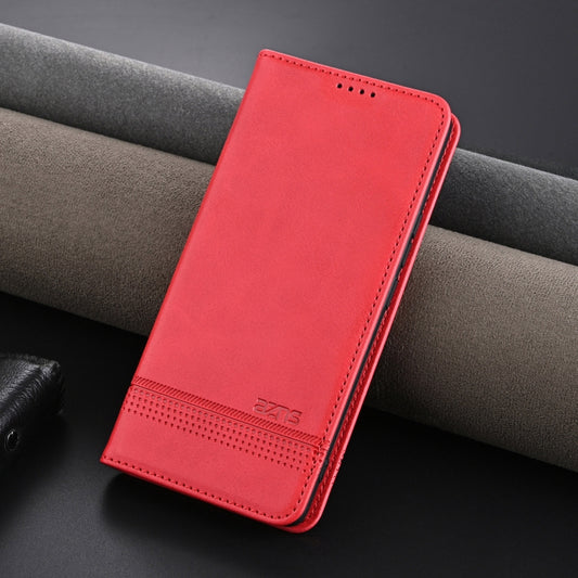 For Samsung Galaxy C55/M55 AZNS Magnetic Calf Texture Flip Leather Phone Case(Red) by AZNS