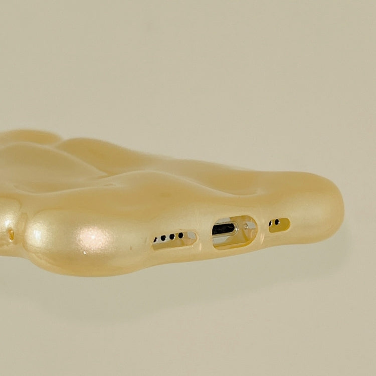 For iPhone 16 Pro Wave Bubbles TPU Phone Case(Pearlescent Yellow) by buy2fix