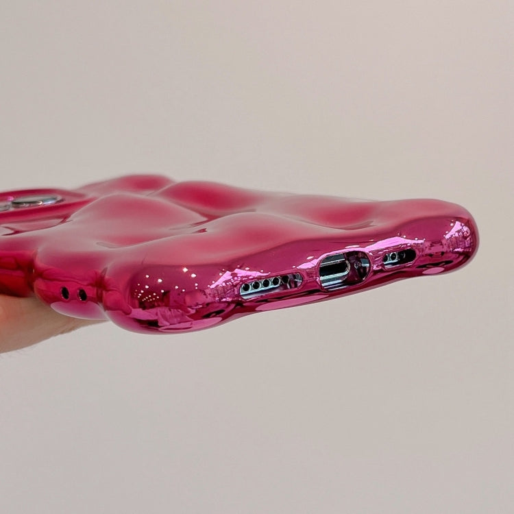 For iPhone 16 Wave Bubbles TPU Phone Case(Painted Rose Red) by buy2fix