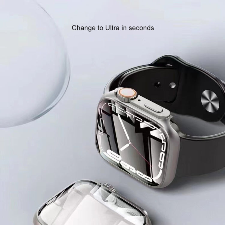 For Apple Watch Series 6 / 5 / 4 / SE 44mm Tempered Film Hybrid PC Integrated Watch Case(Silver Orange) by buy2fix