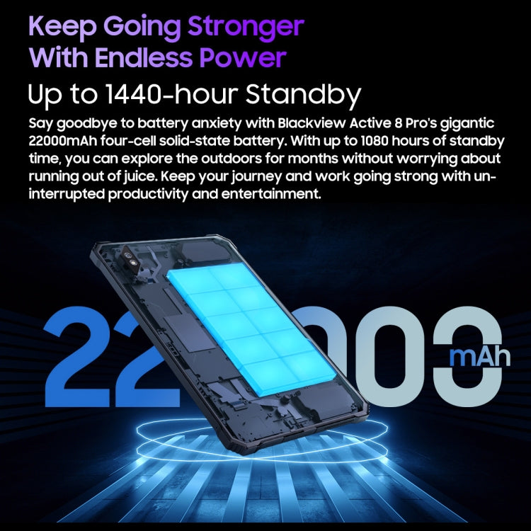 Blackview Active 8 Pro 4G Rugged Tablet, 10.36 inch 8GB+256GB Android 13 MT6789 Octa Core Support Dual SIM, Global Version with Google Play, EU Plug(Black) - Blackview by Blackview | Online Shopping UK | buy2fix
