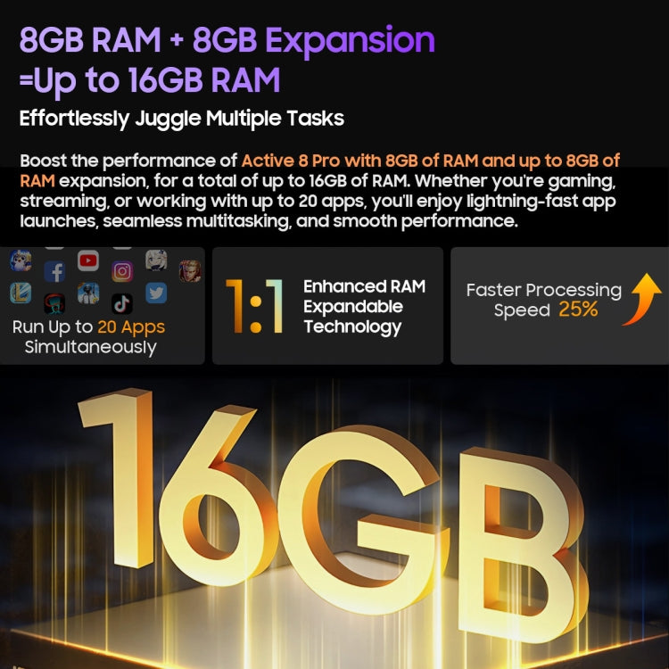 Blackview Active 8 Pro 4G Rugged Tablet, 10.36 inch 8GB+256GB Android 13 MT6789 Octa Core Support Dual SIM, Global Version with Google Play, EU Plug(Black) - Blackview by Blackview | Online Shopping UK | buy2fix