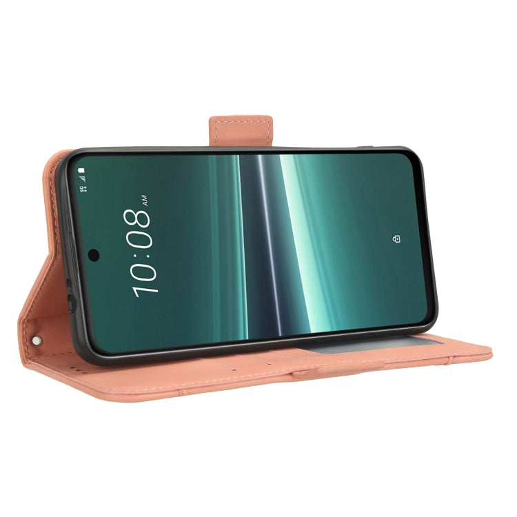 For HTC U23 / U23 Pro Skin Feel Calf Texture Card Slots Leather Phone Case(Pink) - More Brand by buy2fix | Online Shopping UK | buy2fix
