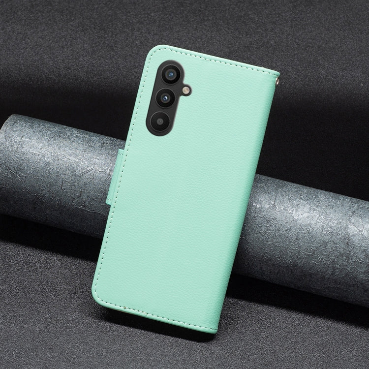 For Samsung Galaxy A34 5G Litchi Texture Pure Color Flip Leather Phone Case(Green) by buy2fix