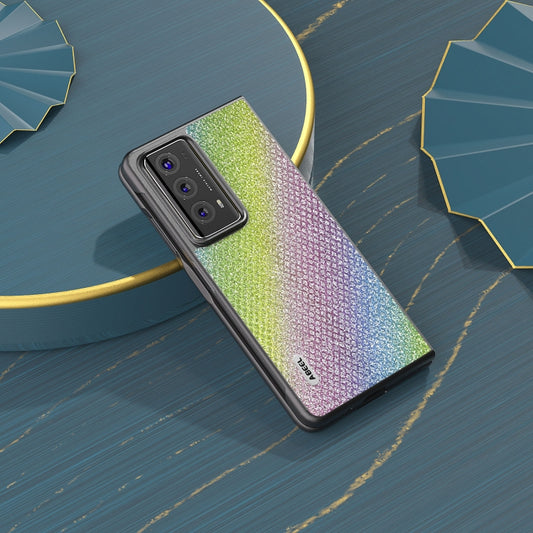 For Honor Magic V2 ABEEL Diamond Series Black Edge Phone Case(Rainbow) by buy2fix