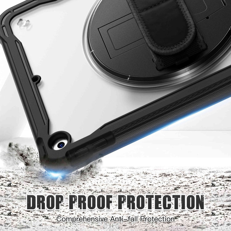 For iPad 10.2 2021 / 2020 / 2019 Heavy Duty Hybrid Tablet Case with Hand Grip & Strap(Black) - iPad 10.2 Cases by buy2fix | Online Shopping UK | buy2fix