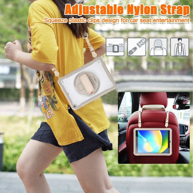 For iPad 10.2 2021 / 2020 / 2019 Heavy Duty Hybrid Tablet Case with Hand Grip & Strap(Khaki) - iPad 10.2 Cases by buy2fix | Online Shopping UK | buy2fix